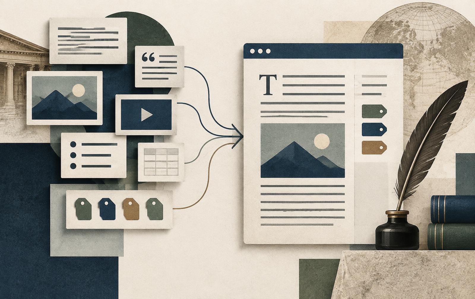 Structured content flowing into a CMS document